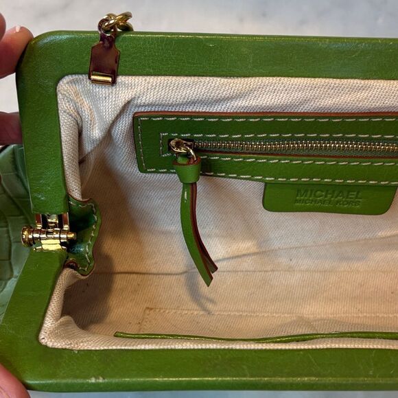 Michael Kors Crocodile Embossed Handbag Clutch - Picture 15 of 16